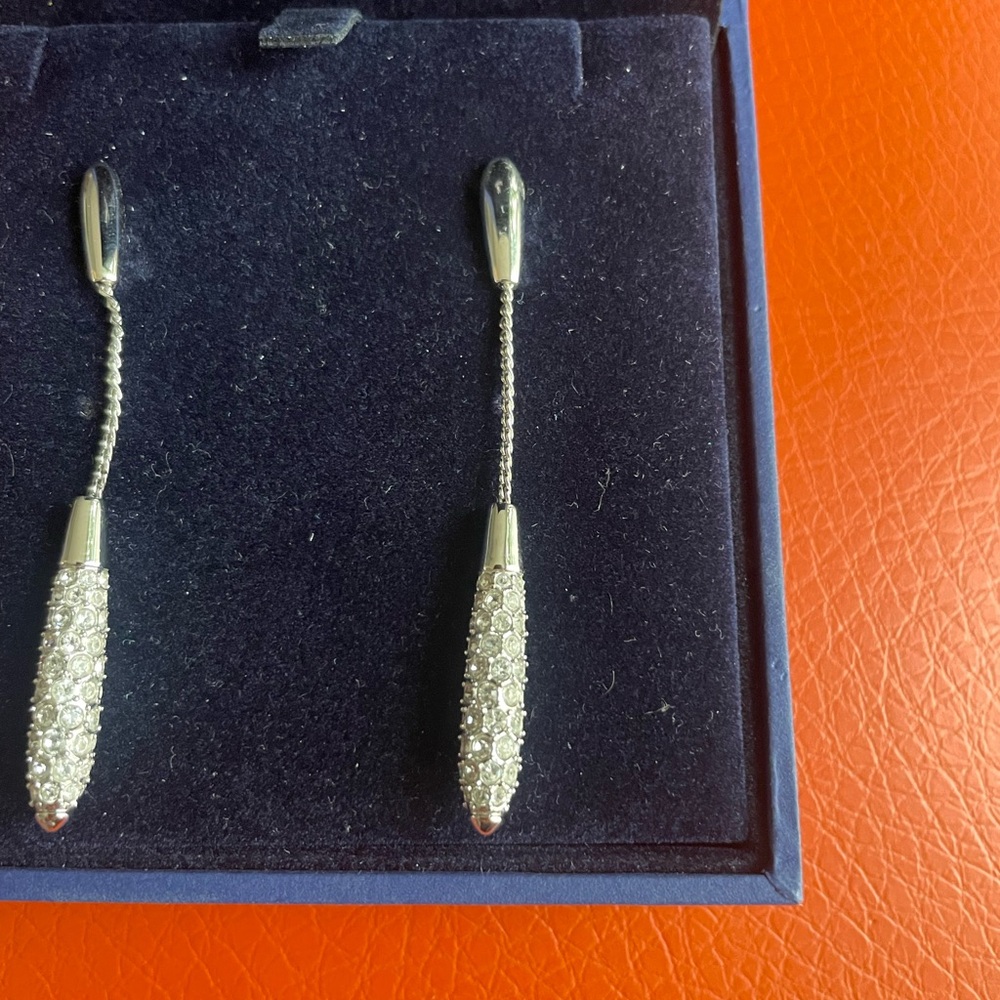 Swarovski Silver and Crystal Dangle Earrings